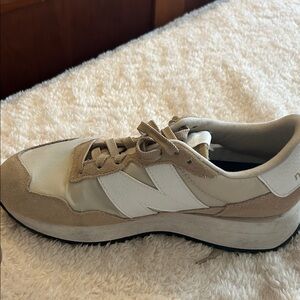 New Balance Cream and Tan Sneakers